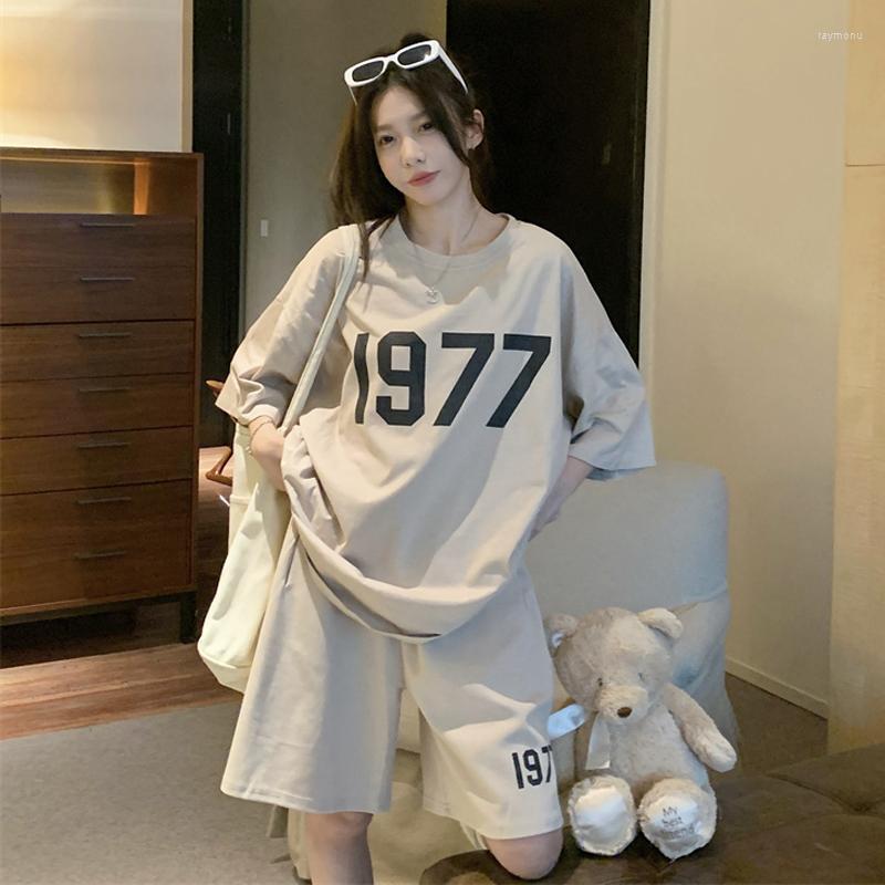 

Women's T-Shirt Lazy Style BF Loose Short Sleeve Set Summer 2022 Design Sense Niche Sports Casual Top WomenWomen's, Black suit