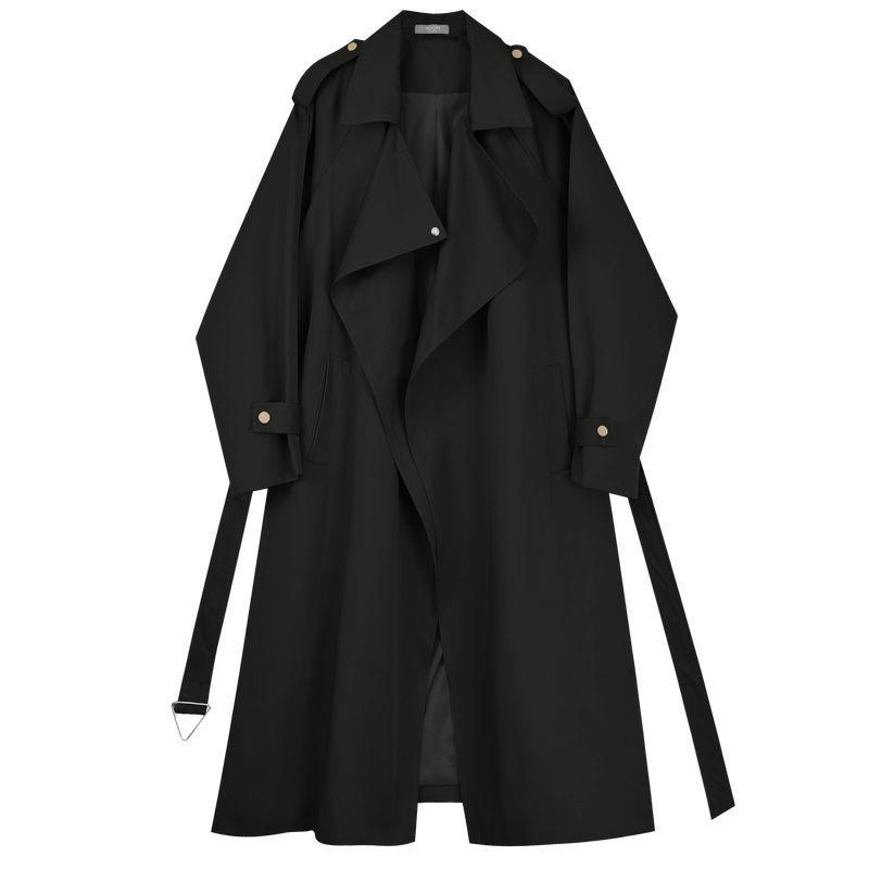 

Women's Trench Coats Women Casual Long Coat With Sashes England Style Windbreaker 2022 Classic Chic Office Ladies Outerwear Abrigo Mujer, Black short