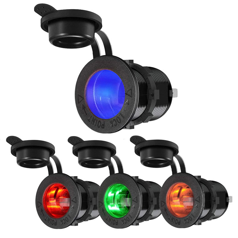 

Cigarette Lighter Socket Car Marine Motorcycle ATV RV Lighter Socket Power Outlet Socket with Led Receptacle 12V Waterproof Plug