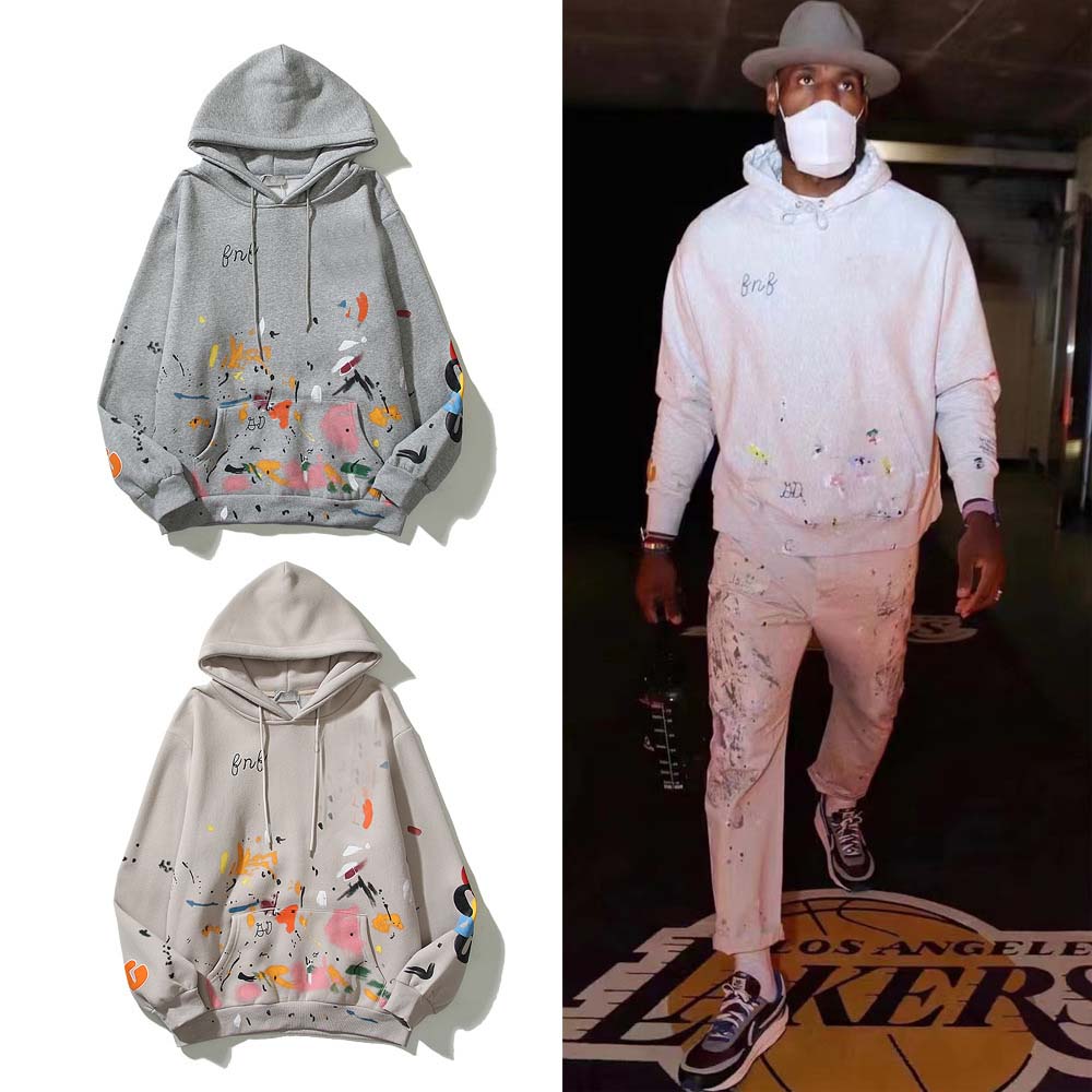 Sweat-shirt peint à capuche imprimé pour hommes et femmes, pull de haute qualité avec lettres imprimées, pulls amples