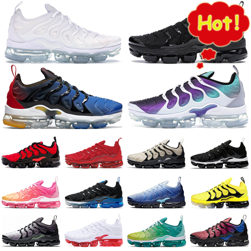 

2022 tn plus running shoes mens trainers Triple Black White Pink Purple Laser Orange Aurora Green Rainbow outdoor sports sneakers size 36-47, Black gold