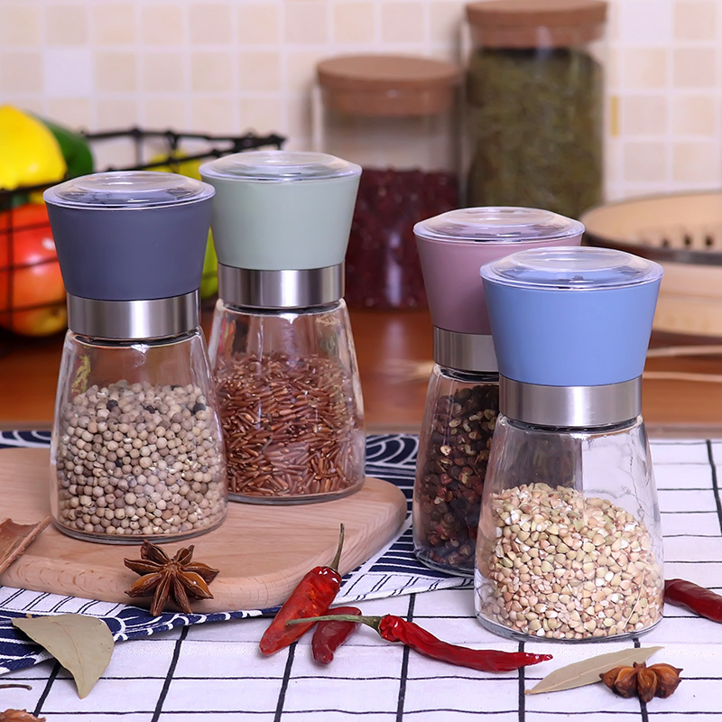 

Salt and Pepper mill grinder Glass grinder Container Condiment Jar Holder New ceramic grinding bottles