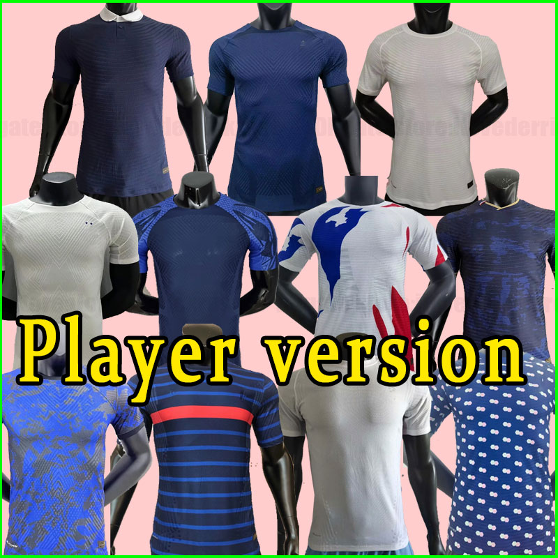Version du joueur Mbappe Griezmann Frence Soccer Jersey Pogba Giroud Kante Maillot de Foot Equice Maillots Football Shirt Uniforms 2021 2022 2023