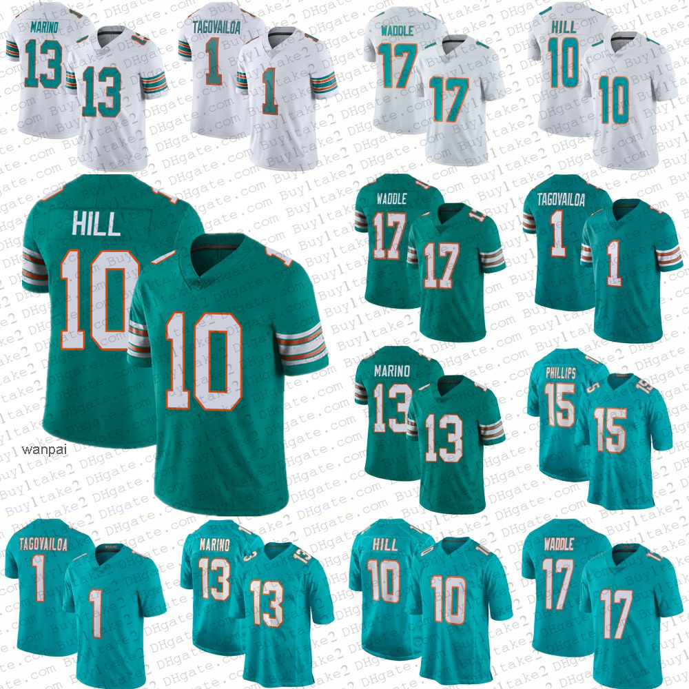 

10 Tyreek Hill 17 Jaylen Waddle Tua Tagovailoa Miami''Dolphins''Football Jerseys Teddy Bridgewater Dan Marino Mostert''nfl''Jersey, Mens