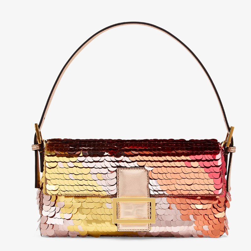 

Beaded Shoulder Bag Messenger Purse Women Handbag Sequins Magnetic Buckle Gradient Pattern Detachable Handle Flap Bags New Summer Top Quality, Just box