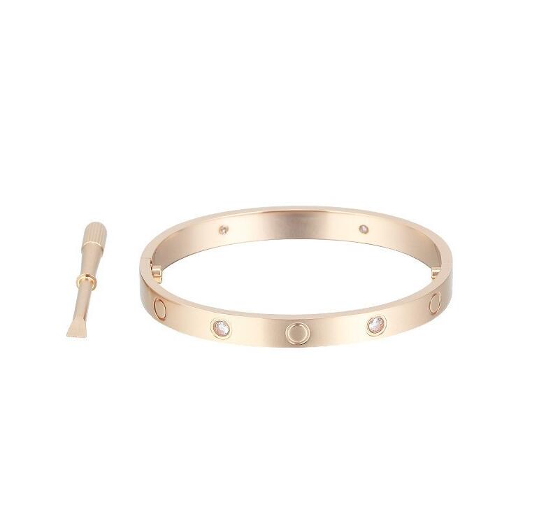 

Love Screw Bracelet Designer Bracelets Luxury Jewelry Women Bangle Classic Titanium Steel Alloy Gold-Plated Craft Colors Gold/Silver/Rose Never Fade