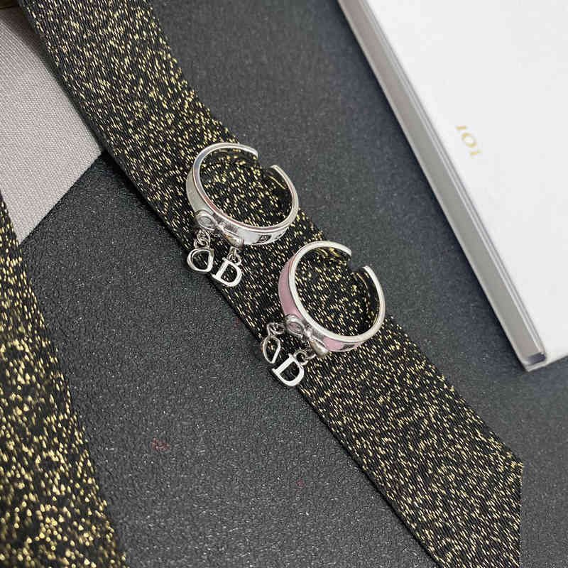 Silver Bow Letter Female Copper d Family Light Luxury Small Open Can Fine Tune the New Trend 2022 Tide Brand Fashion Design Necklace Bracelet Rin