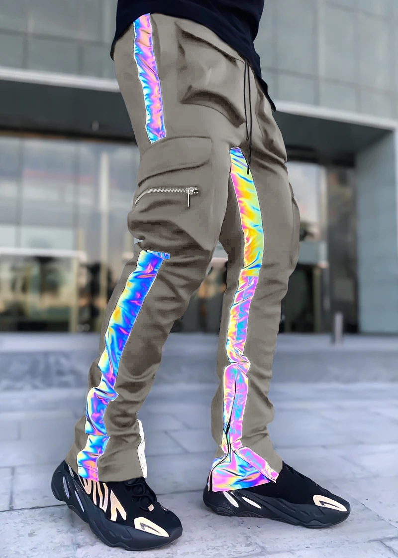 Vêtements Men de cargaison Pantalon décontracté Jogger Man Fashion Fashion Loose Streetwear Male Pantalon Homme Night Running Reflective Crayer P