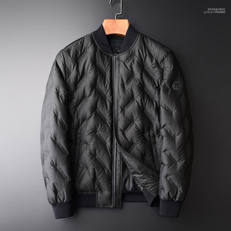 

Men's Down & Parkas Minglu Add Thick Men Jackets Fashion Black Stand Collar Mens And Coats Luxury Slim Fit Man Plus Size1 Phin22