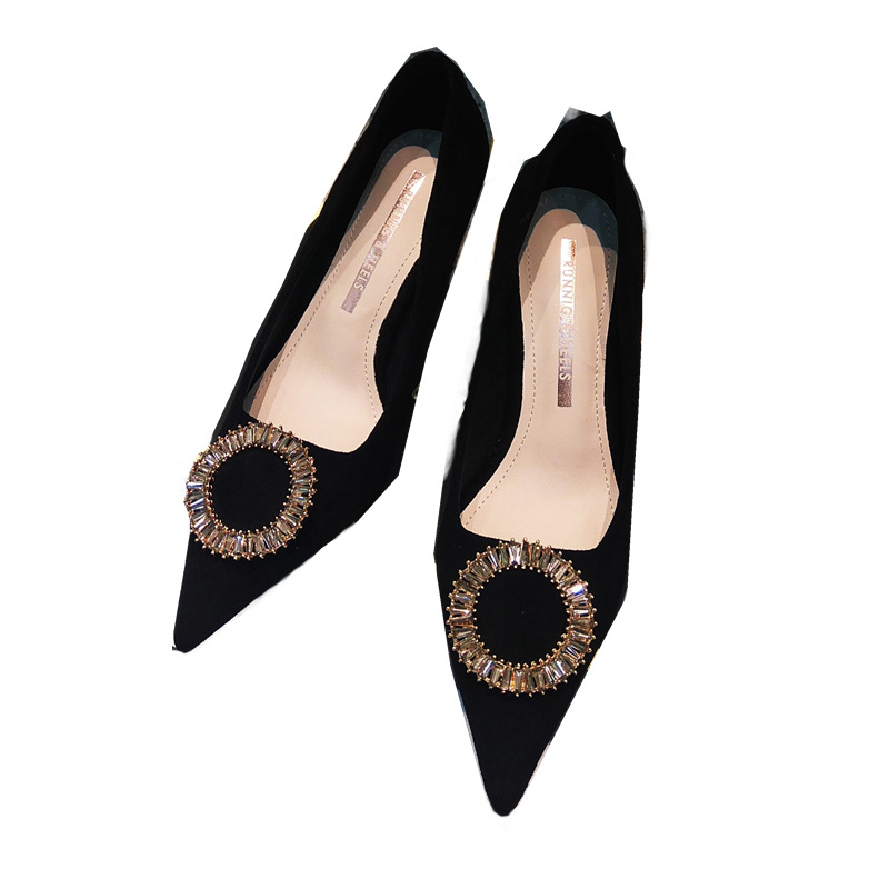 

Rhinestone High Heel Sandals Female 2022 New All-match Pointed Toe Shoes Temperament Sexy Stiletto Heel Shallow Mouth, Blue