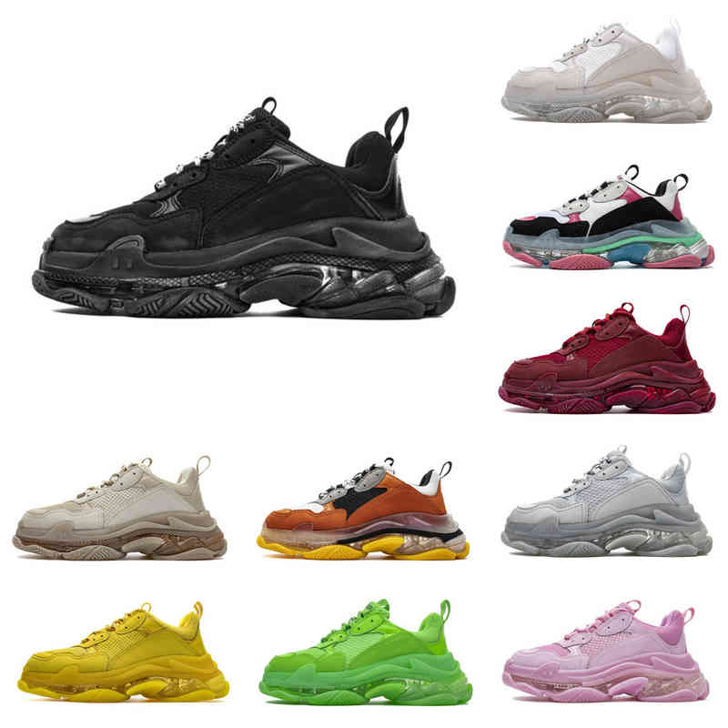 

2022 New Men Women Dad Shoes 17FW Triple S casual shoes Clear Bubble bottom mens Sneakers black red Old Grandpa Trainer chaussures 36-45OY9X