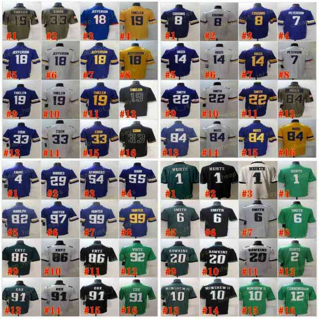 

Justin Jefferson Jason Kelce Football Jerseys Dalvin Cook Adam Thielen Kirk Cousins Randy Moss DeVonta Smith Jalen Hurts Fletcher Cox, Men