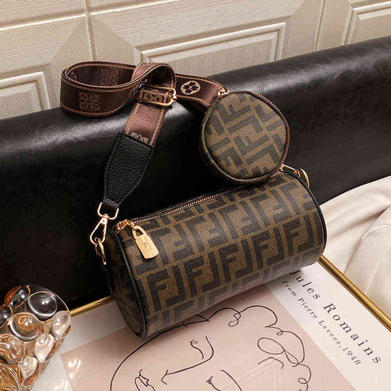 

Printed Small Women's 2022 New Fashion Popular Super Hot Cylinder Old Flower Messenger Boston Pillow Bag, Sky blue