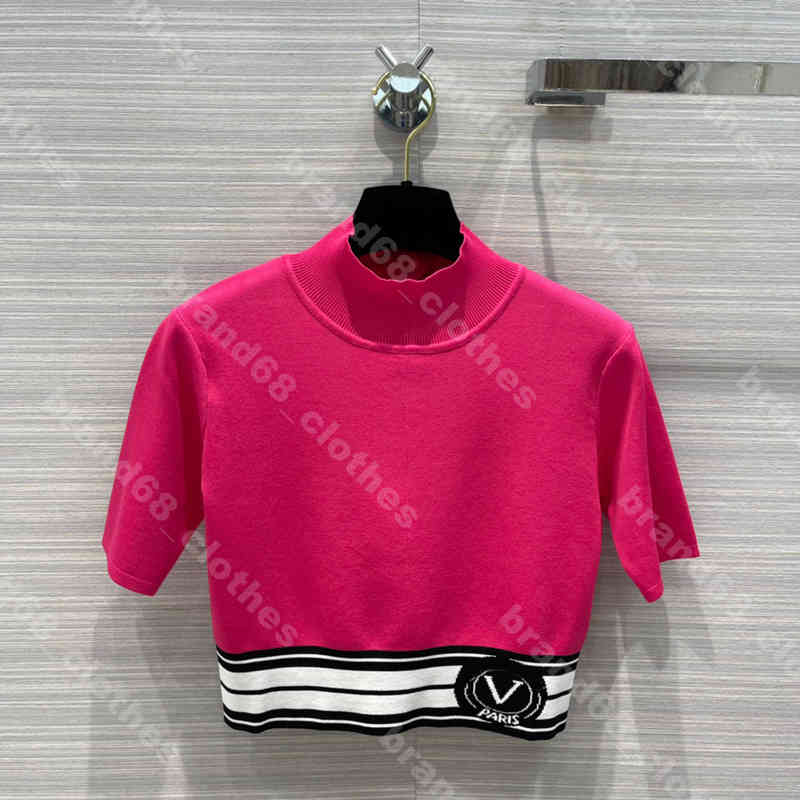 

women cutout knitted sweater shirt fashion short open back summer short knitted tops logo brand designer solid color cropped navel size -L high end female Apparel a1