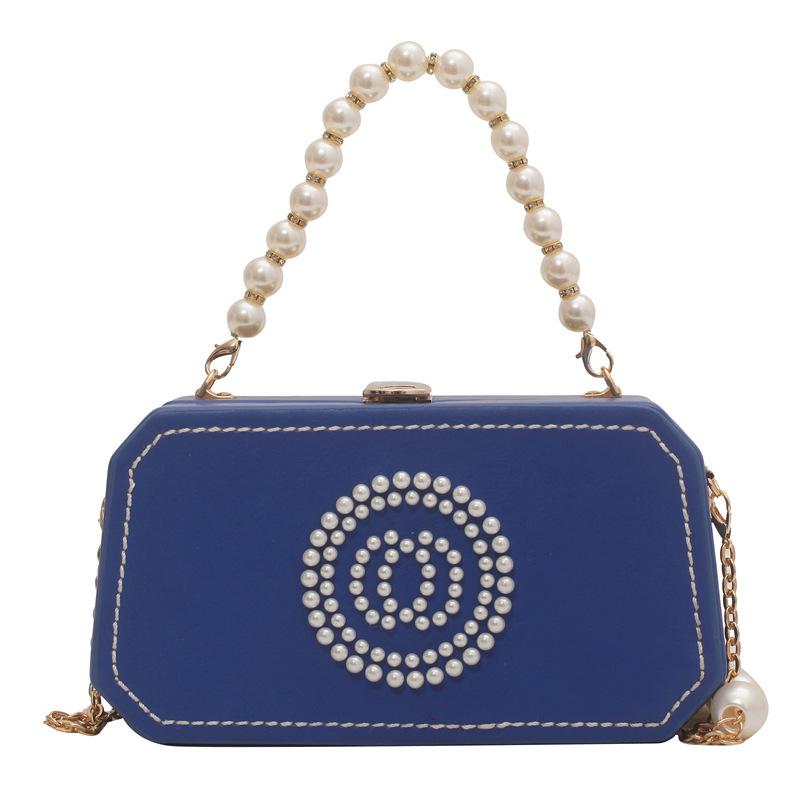 

Evening Bags Pearl Chain Design Women Prom Box Clutches Designer Crossbody Bag Fashion Ladies Purses And Handbag Party Clutch, Black