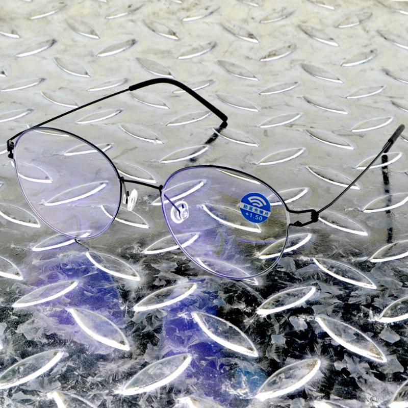 

Sunglasses Screwless Titanium Alloy Retro Simplicity Handcrafted 12-layer Coated Lens Round Reading Glasses +0.75 To +4 Includes PU Case