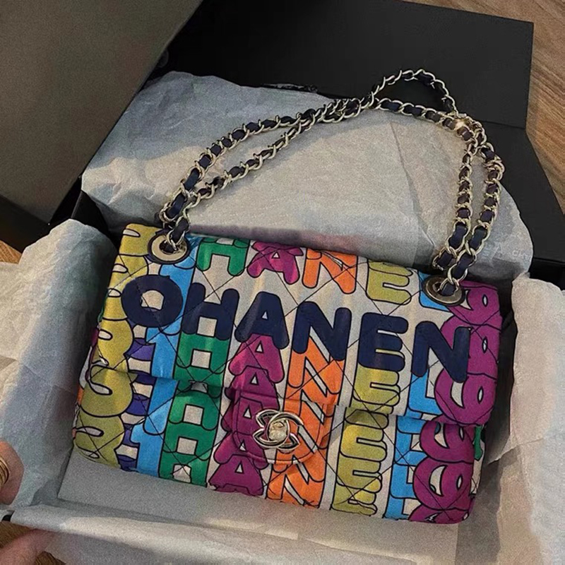 

Flap bag graffiti Bags 2022 Luxury Tops Designer Brand Fashion Shoulder Handbags high Quality Women Thread chains Bag Clutch Wallet Cross body totes Artwork wallets, No bags