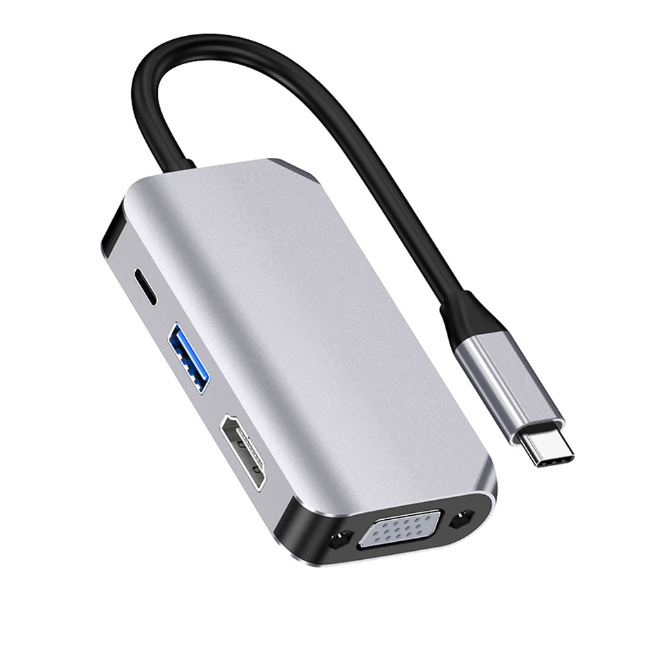 USB C à HDTV VGA HUB Adaptateur Type-C Dock Multi Splitter avec USB3.0 pour MacBook Pro Accessoires Hubs