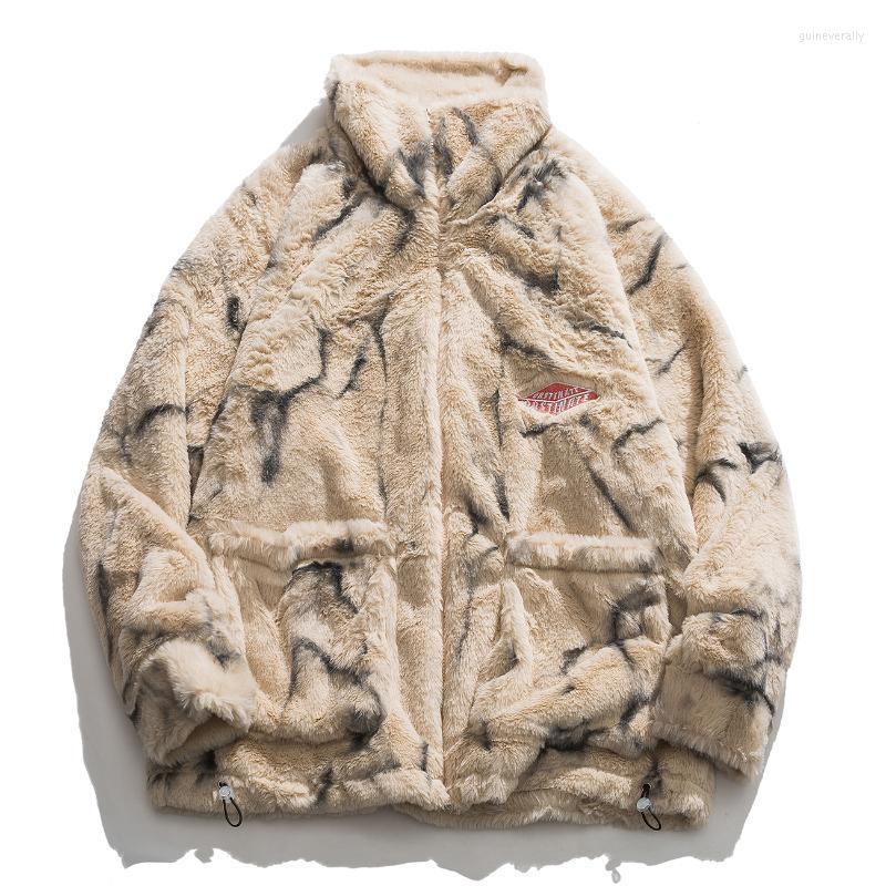 

Men's Down & Parkas LACIBLE Tie-dye Graffiti Lamb Wool Jackets Coat Men Women Streetwear Embroidery Design Jacket 2022 Winter Harajuku Zippe, Apricot