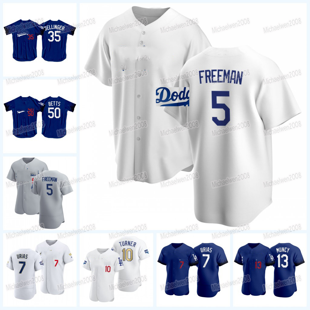 

Freddie Freeman 2022 Dodgers Jersey Cody Bellinger Gavin Lux Mookie Betts AJ Pollock Trea Turner Justin Turner Max Muncy Chris Taylor Julio Urias Clayton Kershaw, Men flex base