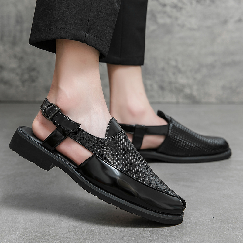 Retro Trend Roman Sandals Solid Color Fashion Woven British Summer Breathable European and American Buckles DP428