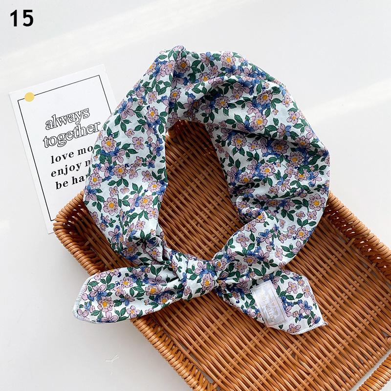 

Scarves 2022 Small Fresh Square Scarf 63*63cm Floral Print Cotton Linen Neck Shawls Wraps Neckerchief Bandana Lady Turban