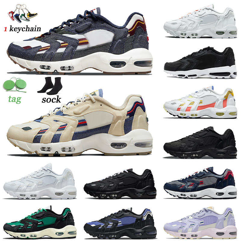 

Wholesale 96s Men Trainers Running Shoes Triple Black Sport Red White Beach Women Midnight Navy Blackened Blue Summer Pastels Sports 96 Designer Sneakers Size US 11, 36-45 blackened blue