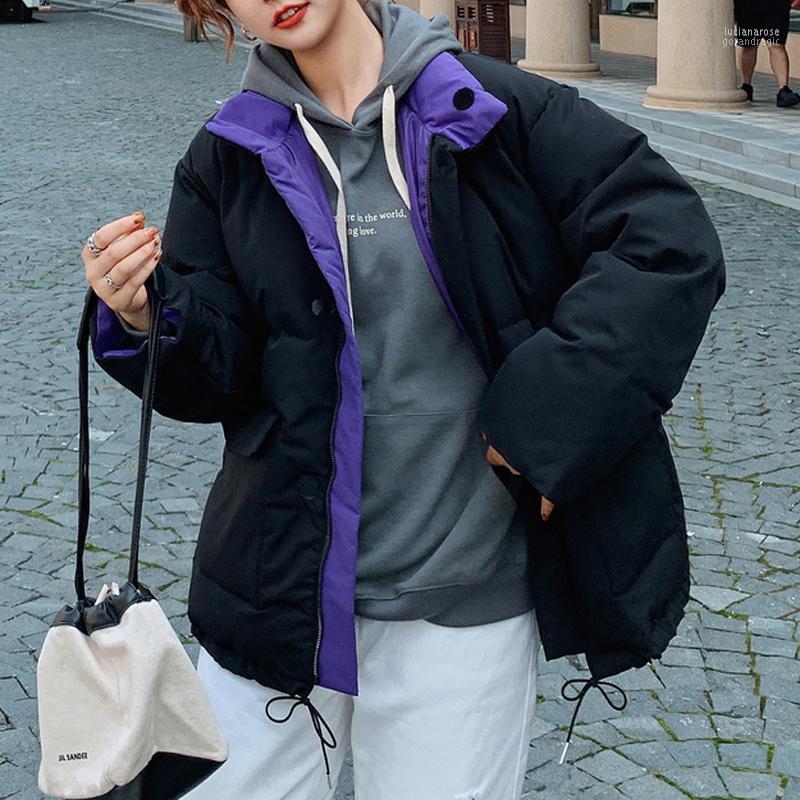 

Women' Down & Parkas 2022 Winter Solid Color Women Coat Thick Warm Loose Casual Jacket Female Long Sleeve Outwear Elegant Tops Luci22, Black