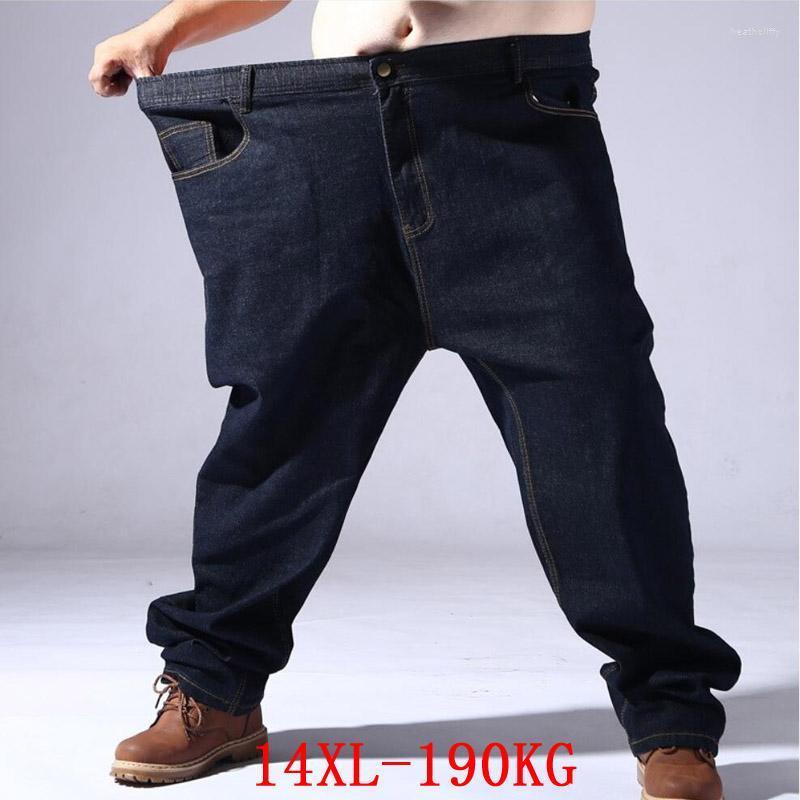 

Men's Jeans Big Size For Men Oversize 11XL 12XL 13XL 14XL High Waist Trousers Man Denim Pants Straight 62 64 66 Elasticity JeansMen's Heat22, The photo color