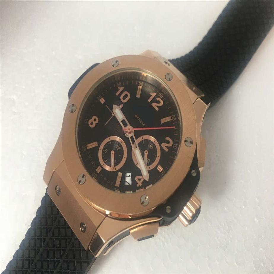 

high quality aaa mens Watch fashion designer man rose gold watches orologio reloj lunette wristwatch with black strap297C, #1