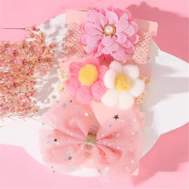 

Hair Accessories 3Pcs/Set Fashion Style Baby Girls Bowknot Crown Headband Lace Elastic Princess Band Children Kids AccessoriesHair, Color 6