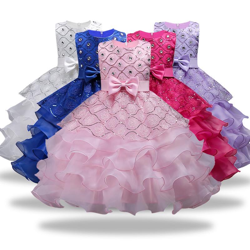 Robes de fille enfants princesse fille robe pour mariage fête d'anniversaire Boutique fleur Tutu enfants bal filles vêtements 3-15 ans