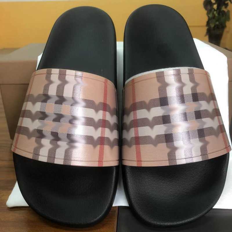 

Top Quality Mens Womens Slides Designer Slipper plaid Soft Massage Sandals Shoes Slide Summer Beach Outdoor Cool Slippers Fashion Wide Flat