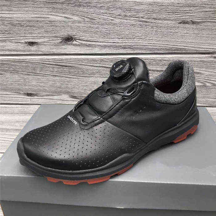 

Golf Shoes Brand for Athletics Men Professional Tour Knobs Buckle Sport Sneakers Comfort Genuine Leather Er 220411, Black