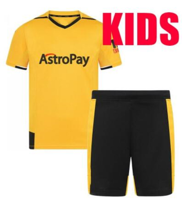 

22 23 kids kit RAUL Wolves Soccer Jerseys SEMEDO NETO NEVES Boly J.OTTO PODENCE FAIO SILVA Football SAISS Shirts 2022 2023 J.MOUTINHO ADAMA tops Men, Yellow