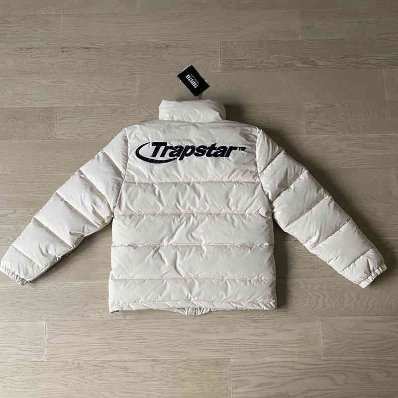 

Jacket Men Street Trapstar Fashion Plus Velvet Warm Embroidered Letter and Women Couple Trend Shelter From the Wind, Brown