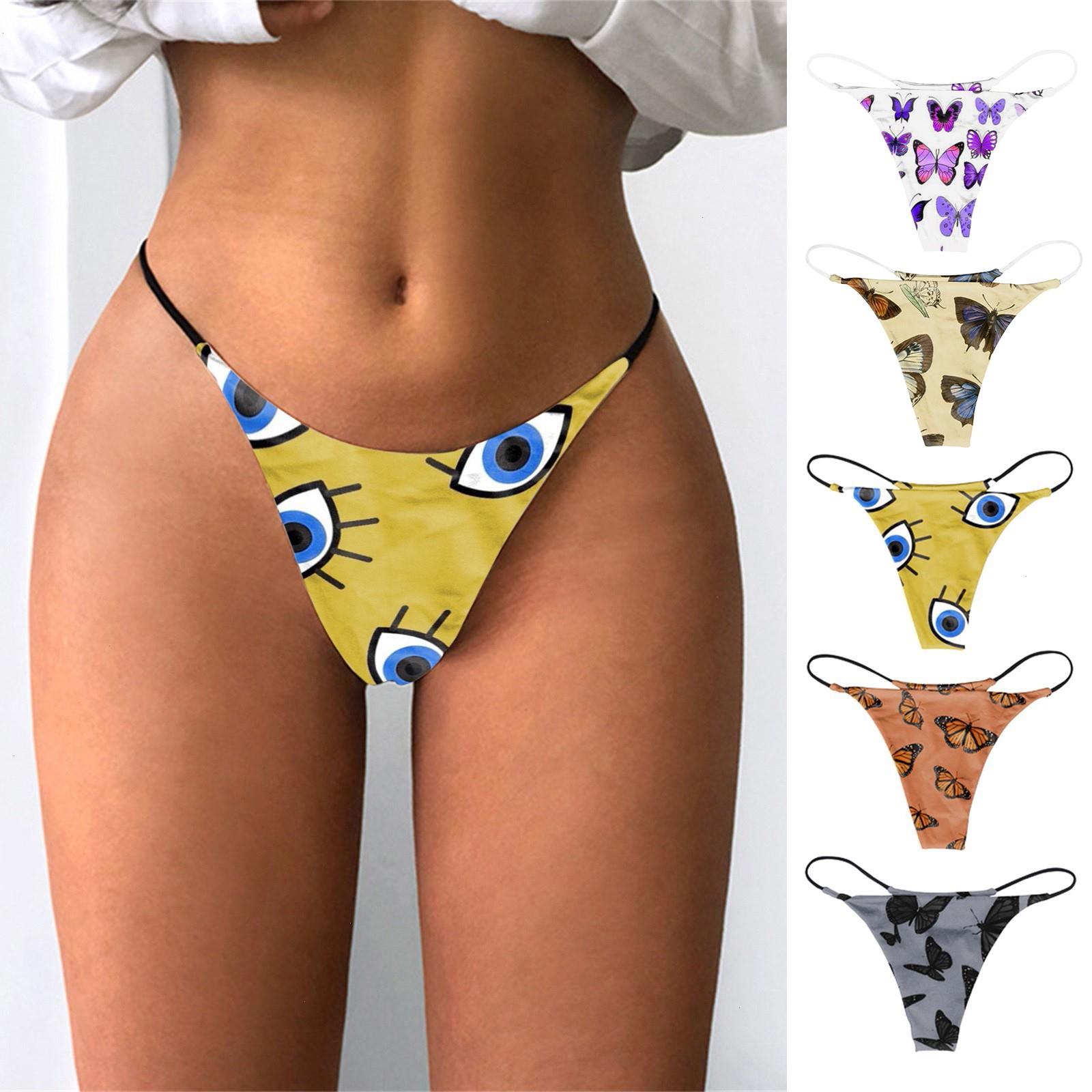 

1pc Sexy Seamless Panties Thong Womens Print Low Waist Underpant Comfort Low-rise Soft T-back G-string Underwear, Color11