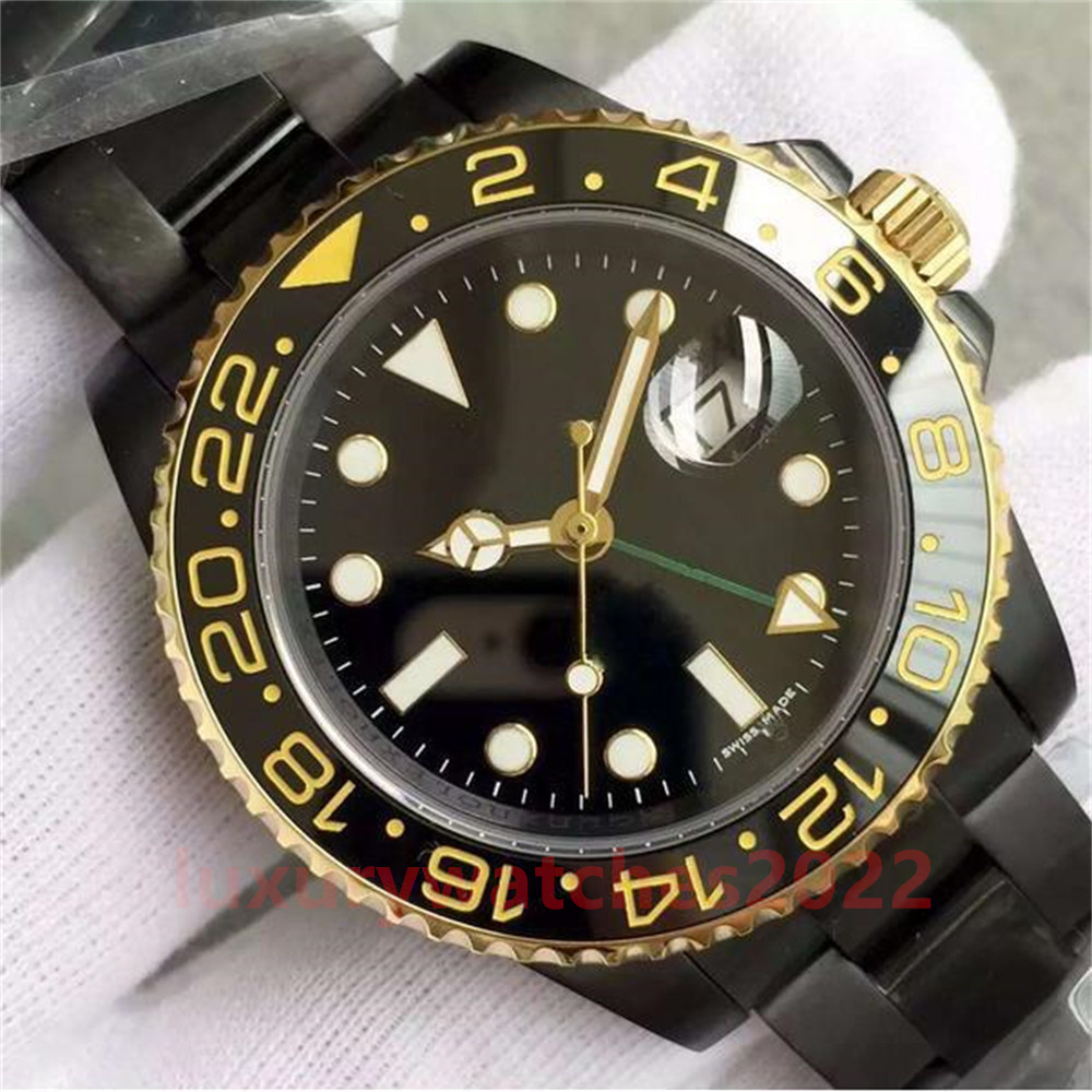 

ZR Factory Mens Watch 40mm Full black 116718 Automatic Mechanical Asia 2813 Movement Stainless Steel Strap Sapphire Glass Gmt Designer Men's Watches