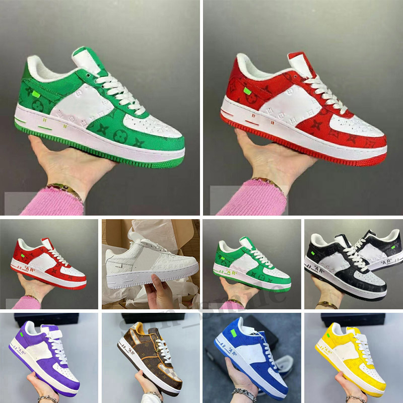 

New WHITE Low Forces MCA University Blue Mens Casual Shoes fashion Designers Sneakers one des chaussures off shoes Size 36-45, Color 6
