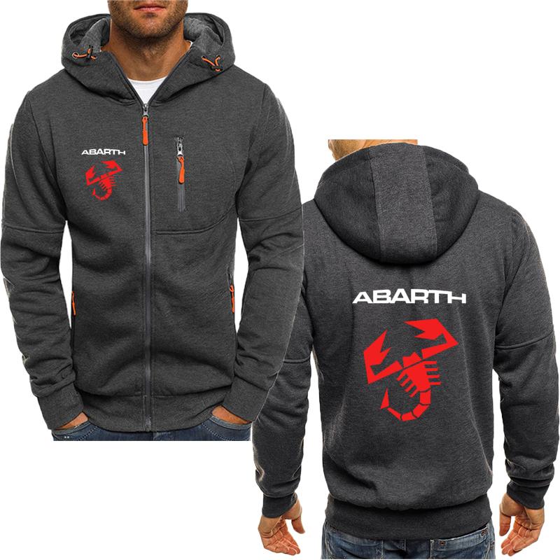 

Men's Hoodies & Sweatshirts Men's Zipper Jacket Pullover Sweatshirt Abarth Logo Print Spring Autumn Punk Casual Loose Street Oversized H, Black