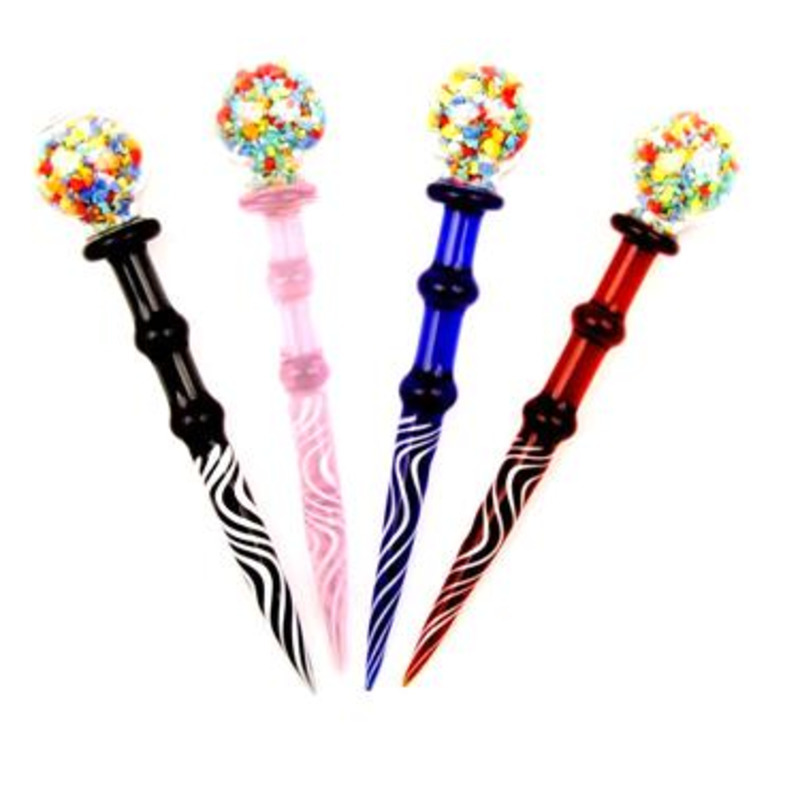 

2021 Colorful Glass Dabber Dab Other smoking accessories Tool Pink Stick Carve Wax tools Carb Cap for quartz banger Dad Rigs Bong