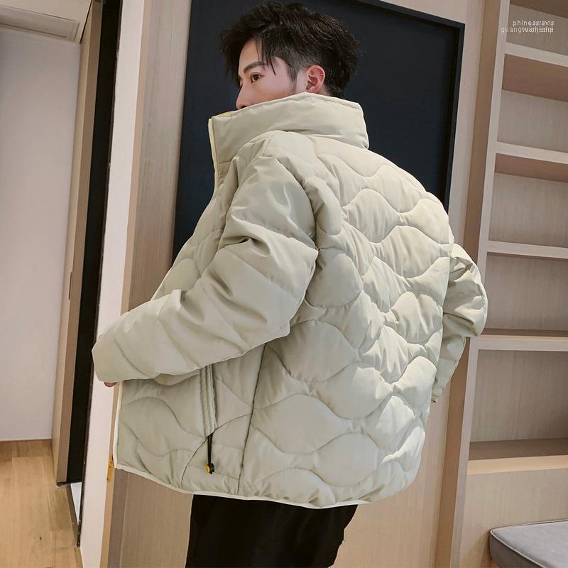 

Winter Men's Cotton Padded Jacket Stand Collar Student Handsome Coat Trend Youth Casual Down Jacket1 Phin22, Khaki