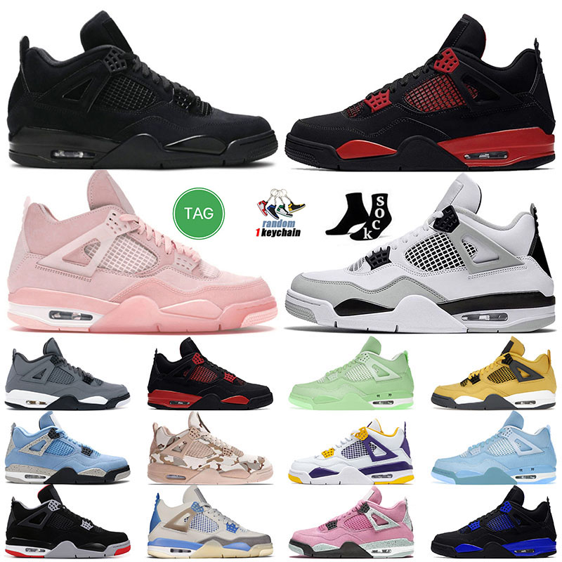 

Jumpman 4 s 4s Blackcat Basketball Shoes Ow Sail Pink Red Thunder Military Black Cat Trainers, J83 40-47 fire red x sb2023
