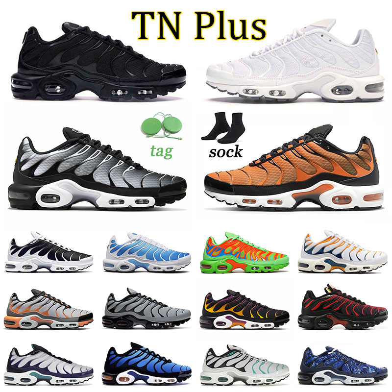 

authentic tn plus running shoes mens trainers spray paint hyper jade tns shoe mint green accents metallic silver women sneakers midnight navy sports jogging walking, 40-46 white kumquat black marina