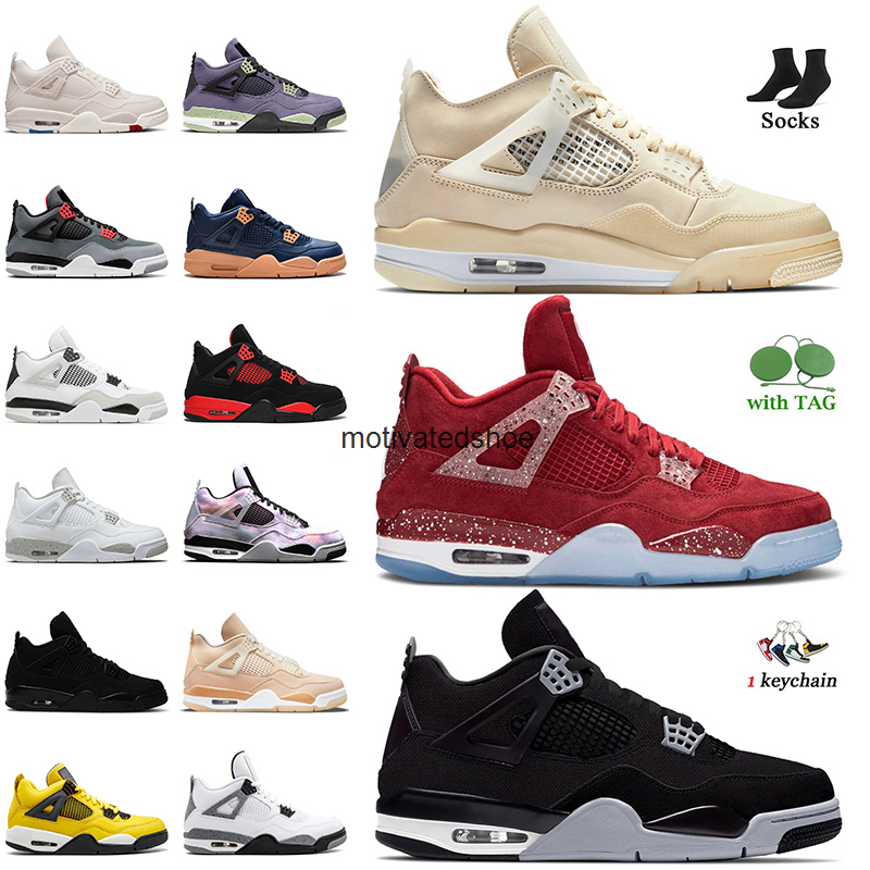 

Mens Women Jumpman Basketball Shoes 4 Oklahoma Sooners Sail Black Canvas Cat Canyon Purple Columbia II 4s Sport Trainers White Oreo, # white oreo 36-47