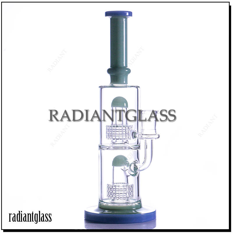 

11.8'' Tall double matrix perc bong birdcage perculator glass bongs straight water pipes