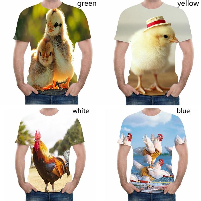 

Men's T-Shirts 2022 Fashion Chicken 3D Print Men Women T Shirt -5XL, Blue