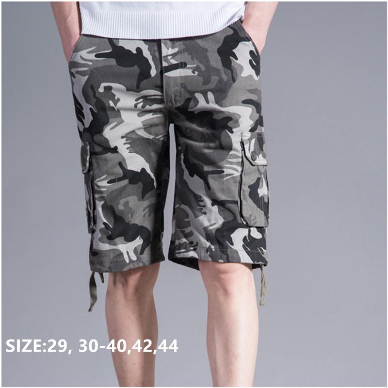 

Men's Shorts Men Cargo Camouflage Military Summer Cotton Pockets Bermuda Camo Masculino Pantalones Hombre Plus Size 40 42 44 Man Short, Black color