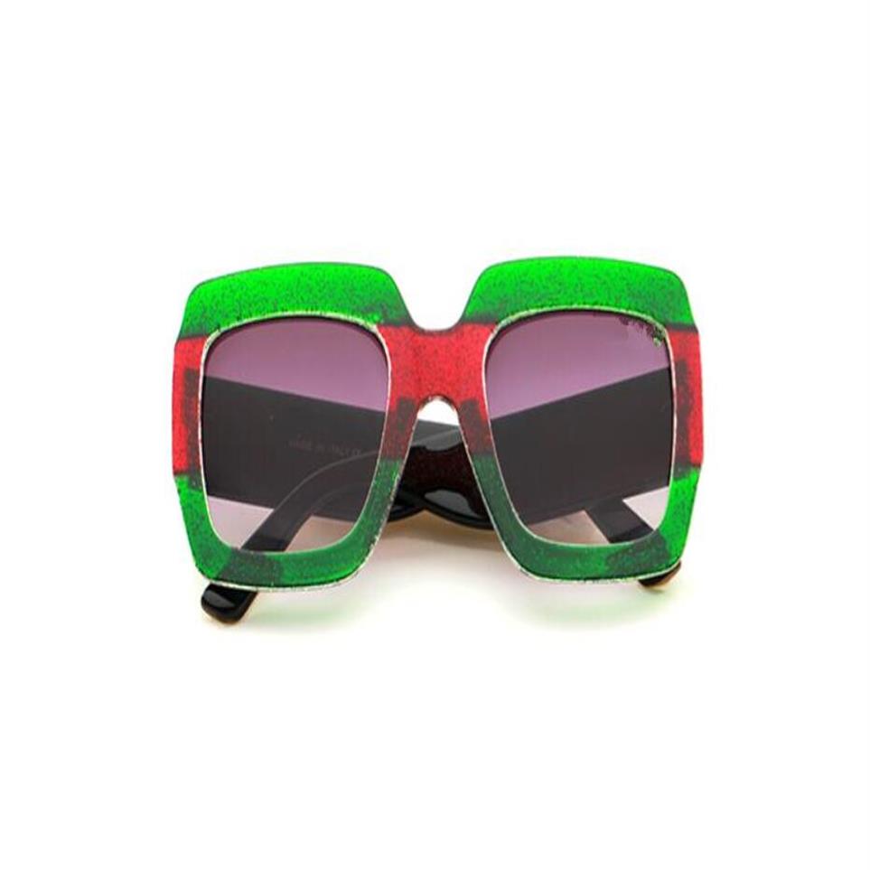 

fashion women sunglasses 5 colors frame shiny crystal design square big frame lady UV400 lens Quality 0102272T