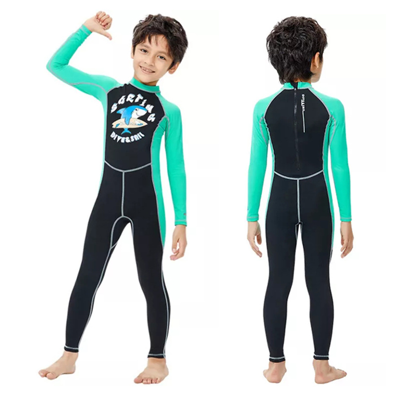 

Children swimwear boys long sleeve swimsuit kids UPF50 rash guard sun protection bathing suit quick dry one-piece swim suit for swimming diving snorkeling surfing